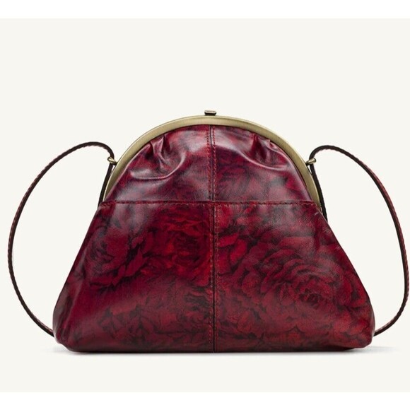 Patricia Nash Silvia Frame Bag Etched Roses Leather - Picture 5 of 10